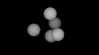 5-balls-monochrome. Rotation in four-dimensional space. 4D. Fourth dimension. Hyperspace.