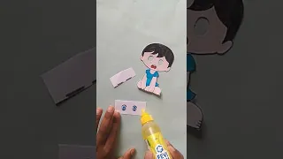 (1)Tutorial Moving Paper Puppet👀inspired by wasu art@Cermrnl #shorts#wasu_art#sree_art#paperpuppet