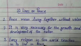 10 lines on peace // essay on peace