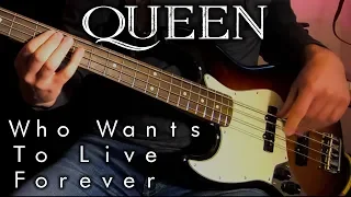 Queen - Who Wants To Live Forever (Live At Wembley) /// BASS LINE [Play Along Tabs]