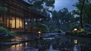 Tranquil Rain Sounds in an Old Wooden Cabin Amidst the Enchanting Forest at Night | Relaxing Sleep