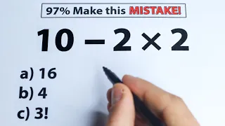 10 - 2 × 2 = ❓️ 97% makes this MISTAKE !