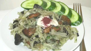 Тушеная Капуста с Грибами Очень Вкусно, Просто и Быстро!!! Stewed Cabbage