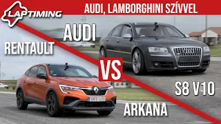 Audi, Lamborghini-szívvel - Audi S8 V10 vs. Renault Arkana (Laptiming. ep181)