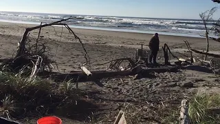 Beach mining Cape Disappointment Washington