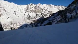 Snowbird, Utah: A bluebird day in Peruvian Gulch.