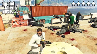 GTA 5 - Franklin, Lamar, Michael and Trevor Five Star Escape From A Ship