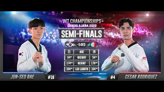 103 M-54kg SF BAE Jun-seo KOR 🔵 vs 🔴 RODRIGUEZ Cesar MEX I Guadalajara 2022 WT Championships