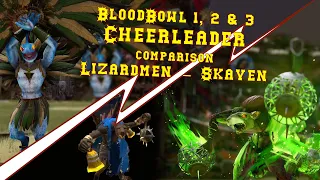 BloodBowl Skaven Lizards CHEERLEADERS, Victory Dances in BB 1, 2 and 3 COMPARED!