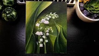 ♥︎𓍢ִ໋ Lily of the valley 𓍢ִ໋♥︎ acrylic painting