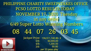 PCSO Lotto Results Today NOVEMBER 17 2020, 6/58, 6/49, 6/42, 2 & 3 DIGIT LOTTO + NO COPYRIGHT MUSIC