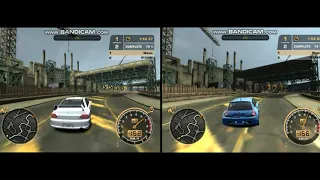 Stock Mitsubishi Lancer VS stock Renault Clio - 2 in 1 speedtrap race in NFS MostWanted Dunwich&Hill