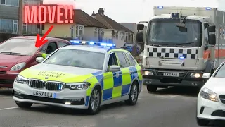 POLICE SHOUT AT DRIVER!! - "MOOVE OUT THE WAY!!" Prison Convoy escort Responding!