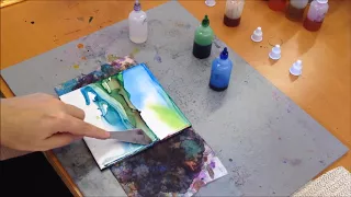 ALCOHOL INK Abstract Landscape Painting