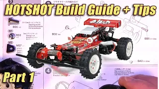 Tamiya Hotshot Build Guide + Tips Part 1 - Front & Rear Gearboxes Steps 1-8