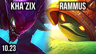 KHA'ZIX vs RAMMUS (JUNGLE) | 2.5M mastery, 15/3/12, Legendary, 900+ games | BR Master | v10.23