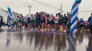 Runners braved the cold and rain for Scranton Half Marathon