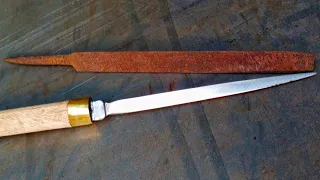 Making a Dagger Form a Rusty Old File " world's best knife making