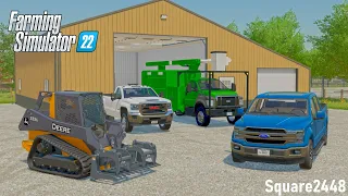 Starting A Tree Services Business! (Building Shop & Buying Equipment) | FS22