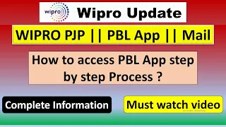 Wipro PJP || PBL App mail | How to access Wipro PBL App | Wipro Joining Date | Embark Portal #Wipro