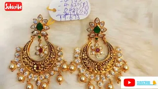 Tanishq inspired Latest 22k hallmark Gold Earrings collection & weight||Latest Gold earrings designs