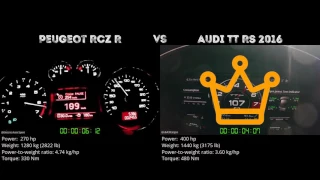 Peugeot RCZ R vs Audi TT RS 2016 // 0-100 km/h