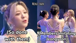 Jeongyeon getting *embarrassed* when the members tease her this...