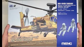 MENG 1/35 AH-64D Saraf Heavy Attack Helicopter "Special Edition" Unboxing
