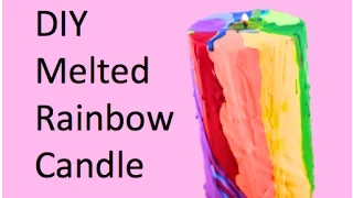 DIY Melted Rainbow Candle