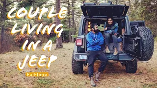 COUPLE LIVING IN A JEEP FULL-TIME | The Ultimate Living Setup - Walkthrough