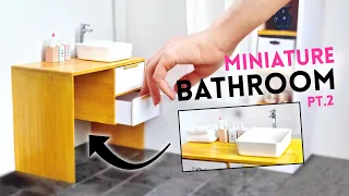 DIY Mini SINK + CABINET for MINIATURE BATHROOM | Barbie Modern Dollhouse