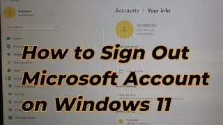 How to sign out Microsoft account on Windows 11