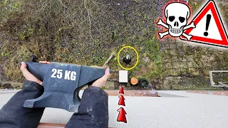 Welchen SCHADEN richtet ein 25KG AMBOSS FALLEND aus 7 METER HÖHE AN? - Experiment