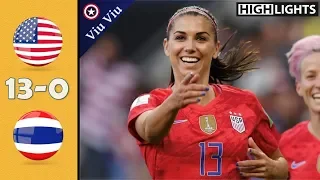 USA vs Thailand 13-0 All Goals & Highlights | 2019 WWC