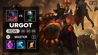 Urgot Top vs Aatrox - KR Master - Season 11 Patch 11.22