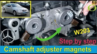 How to replace a leaking Camshaft Adjuster Magnets on a W203 Mercedes Benz C-Class Kompressor 180