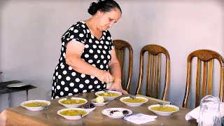 Grandma Cooked Kifta Soup with Lentils Perashki with Meat and Vegetables Kizilgum Beach Baku