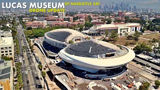 $1.5 Billion George Lucas Museum Aerial Construction Tour next to LA Coliseum