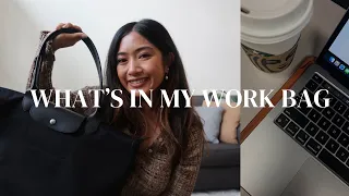 WHAT’S IN MY BAG | Work bag | Longchamp Le Pliage | Organizational Things | Christina Joann