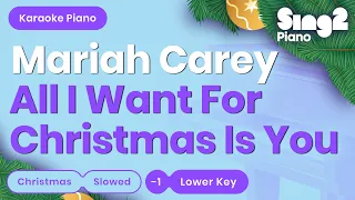 Mariah Carey - All I Want For Christmas Is You (Lower Key) Karaoke Piano