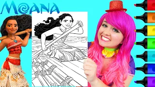 Coloring Moana Canoe Disney Coloring Page Prismacolor Markers | KiMMi THE CLOWN