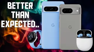 Google's Pixel 8 and Pixel Watch 2 event in about 10 minutes..