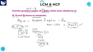 LCM & HCF | Greatest 4- Digit number divisible | Aptitude | Part- 15 | Bharath Kumar