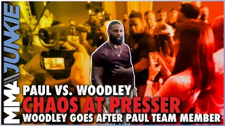 Tyron Woodley goes after Jake Paul team member for talking about mom | Paul vs. Woodley