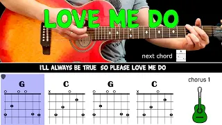 LOVE ME DO - The Beatles - Guitar play along on acoustic guitar with chords & lyrics