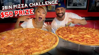 $50 CASH PRIZE 28" SOLO PIZZA CHALLENGE at My NY Pizza in Ontario, CA!! #RainaisCrazy