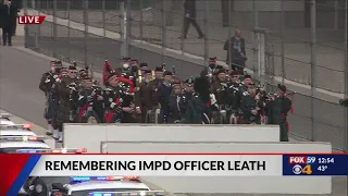 ‘Taps’ and ‘Amazing Grace’ at IMS for IMPD Officer Bre Leath’s funeral