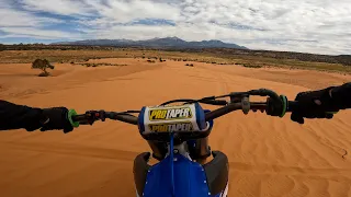 Riding my Yz 250f at the Sand Dunes in Moab Utah