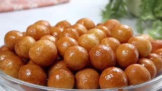 Easy to make, delicious and crispy golden Luqaimat dessert balls!