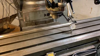 Tramming head in prep for dovetail cutting  Harbor Freight Seig X2 Mini Mill CNC project